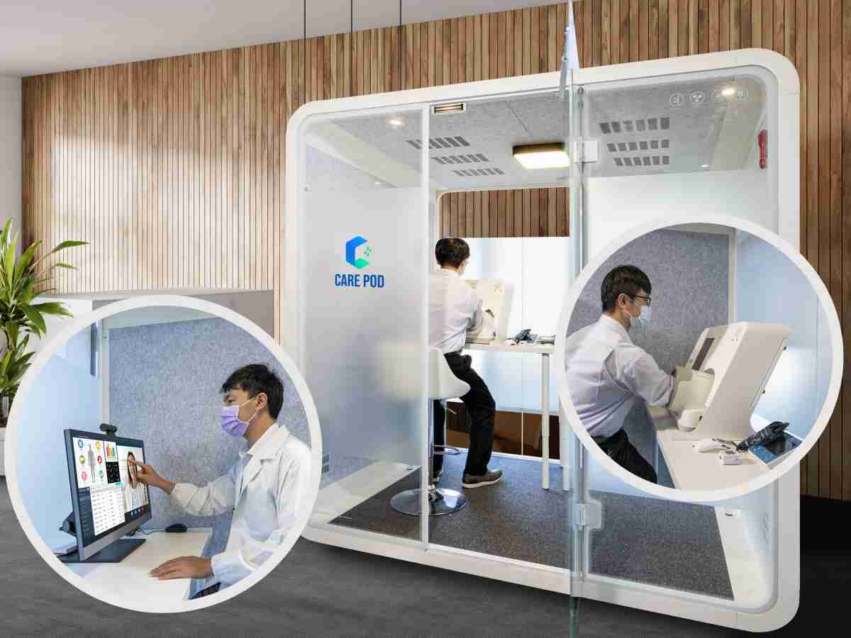 达擎于医疗科技展中展出＂远距诊疗舱＂，，，，以因应医疗数字化及社会高龄化趋势下、、、、复诊及慢性病患等族群对于远距看诊需求逐渐升高所推出的创新整合方案。。多功能合一、、、高隐私性的远距诊疗舱可根据病患端与医师端的不同需求，，，提供弹性化及客制化功能，，，，节省医生和病患的精力及时间